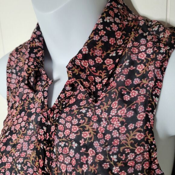 Paige Top Shirt Womens Size XS Silk Ditsy Floral Boho Romantic Long Sleeve - Picture 3 of 7
